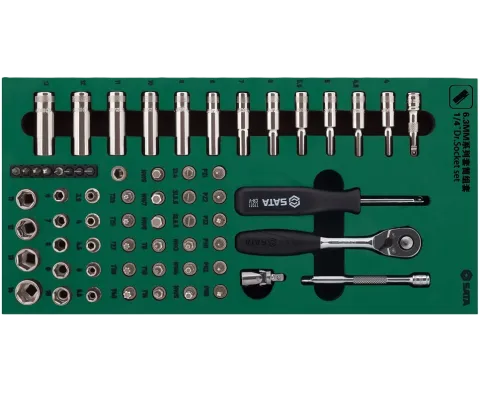 ST09901SJ 66 Pc. 1/4” Drive 6 Point Metric Socket Tray Set
